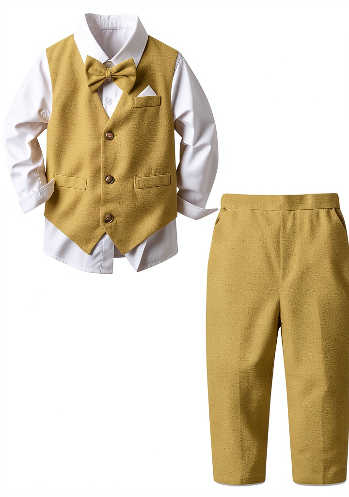 Baby boy wearing linen cotton suit