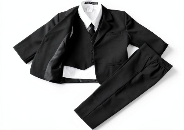 Baby Boys Formal Suit Black Single Breasted Jacket-5