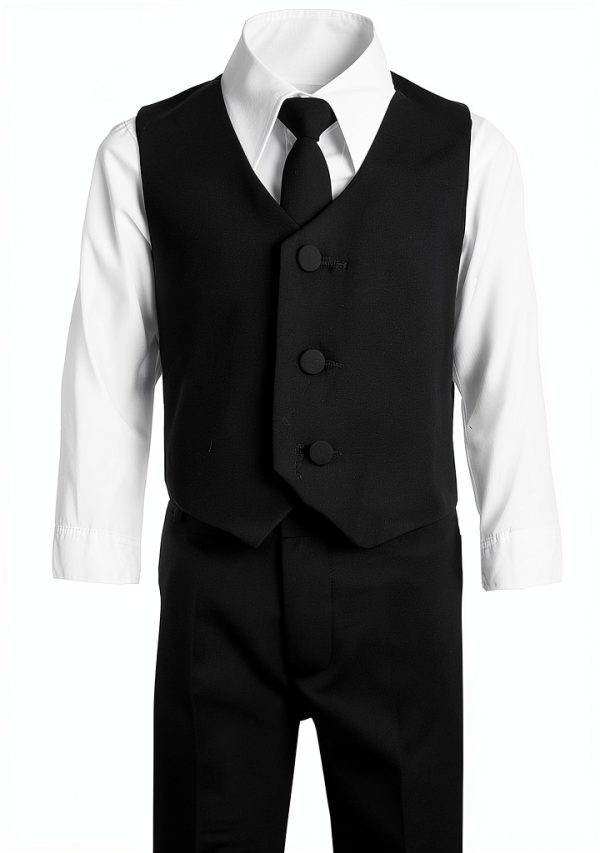 Baby Boys Formal Suit Black Single Breasted Jacket-3