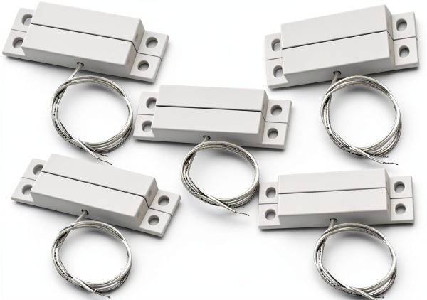 MC-32 NC Surface Mount Wired NC Door Sensor Alarm Magnetic Reed Switch White (5 Sets)-0