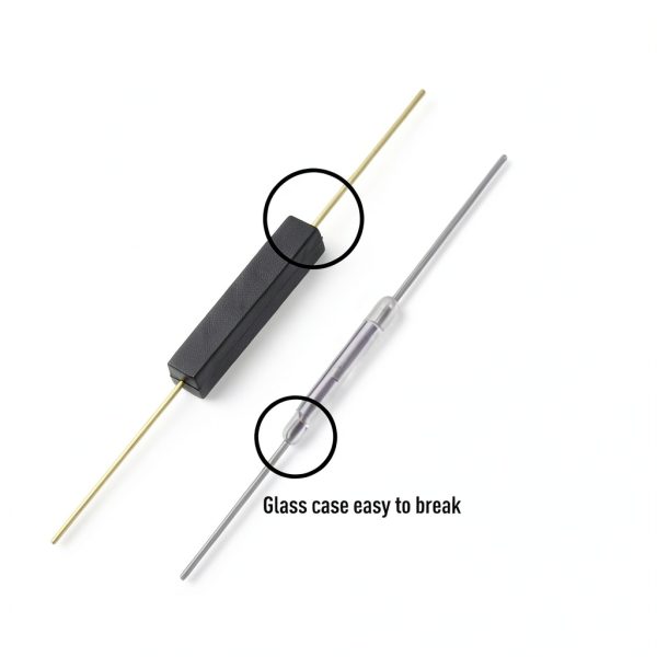 Plastic Reed Switch 5pcs with 10 Small Magnets WOWOONE N/O 2.5mm×14mm-2