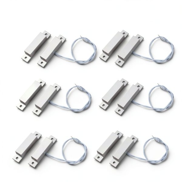 Magnetic Reed Switch MC-32 NC Surface Mount Wired Security Window Door Contact Sensor Alarm Magnetic Reed Switch White - (6 Sets)-0