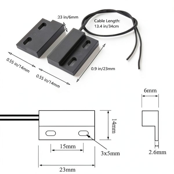 Magnetic Reed Switch AOAUTO NC Waterproof 10W 100V 0.5A Dual Pack-1