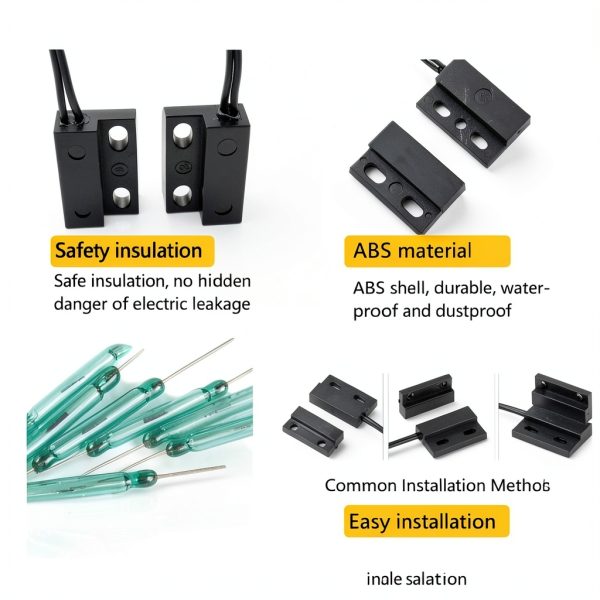 Magnetic Reed Switch AOAUTO GPS-23L 2-Pack 10W 100V NO Door Sensor-3