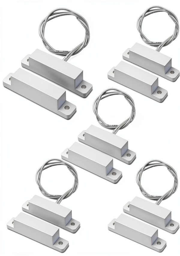 5 Sets Magnetic Contacts Wired Window Door Contact Sensor Magnetic Reed Switch NC Surface Mounted Alarm Switch Sensor-0