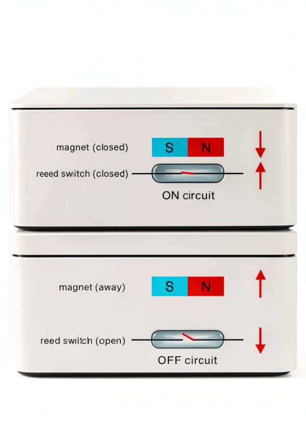 5 Sets Magnetic Contacts Wired Window Door Contact Sensor Magnetic Reed Switch NC Surface Mounted Alarm Switch Sensor-5