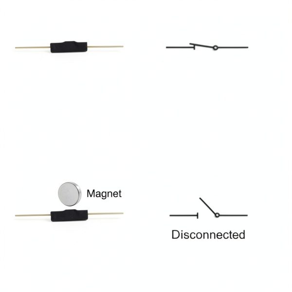 Plastic Reed Switch NC Magnetic - Gebildet with 10 Small Round Magnets-2