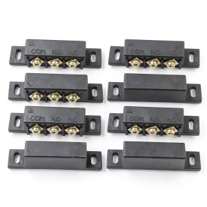 bnafes Magnetic Reed Switch 4 Sets NC NO Door Contact, Black ABS-0