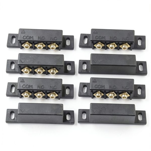bnafes Magnetic Reed Switch 4 Sets NC NO Door Contact, Black ABS-0